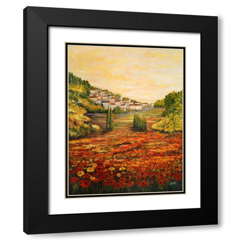 Tuscany Scene Black Modern Wood Framed Art Print with Double Matting by DeRice, Julie