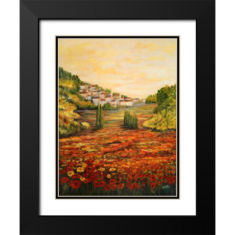Tuscany Scene Black Modern Wood Framed Art Print with Double Matting by DeRice, Julie