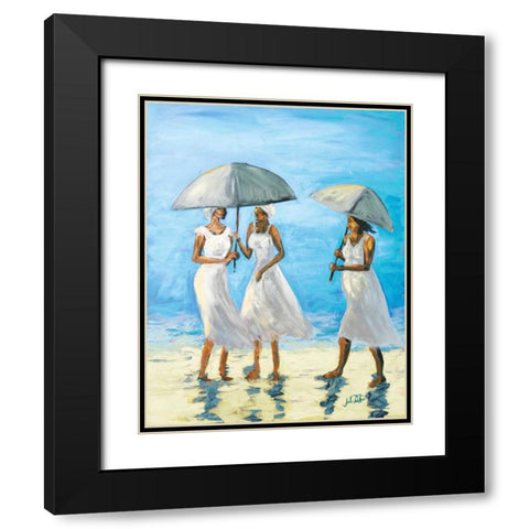 Women on Beach II Black Modern Wood Framed Art Print with Double Matting by DeRice, Julie