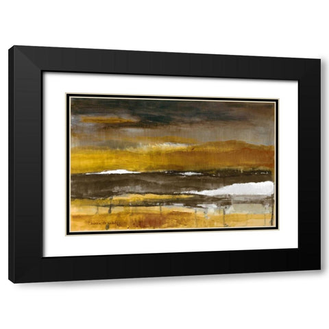 Stratscape in Gold Black Modern Wood Framed Art Print with Double Matting by Loreth, Lanie
