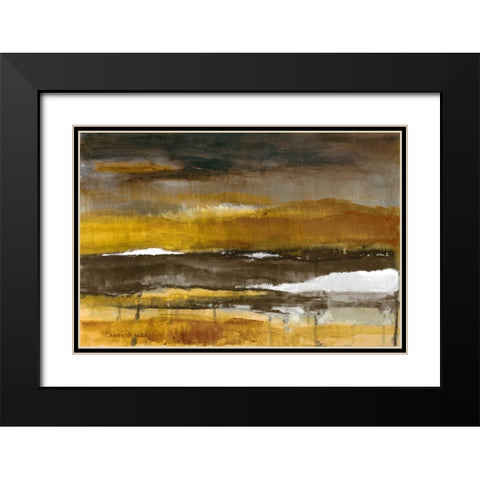 Stratscape in Gold Black Modern Wood Framed Art Print with Double Matting by Loreth, Lanie