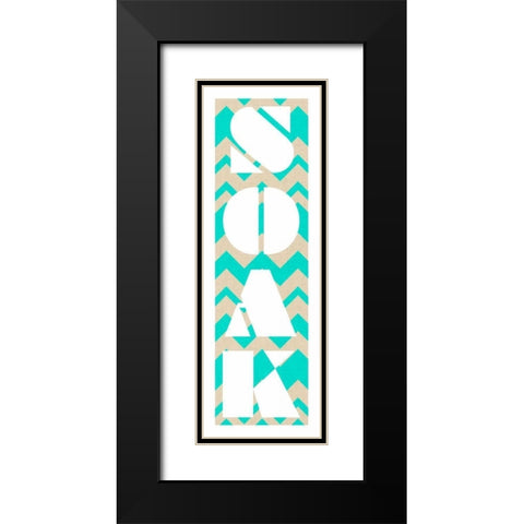 Soaking in Chevron Black Modern Wood Framed Art Print with Double Matting by SD Graphics Studio