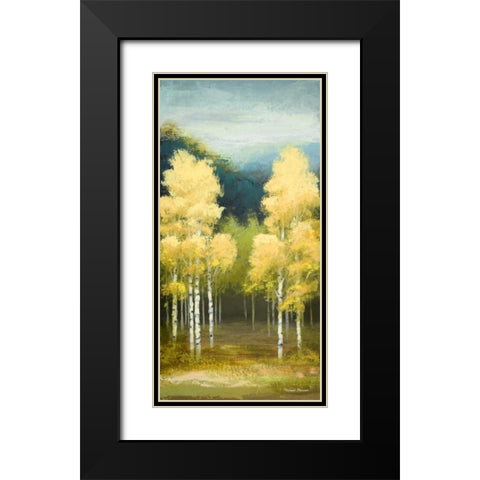 Birchwood II Black Modern Wood Framed Art Print with Double Matting by Marcon, Michael
