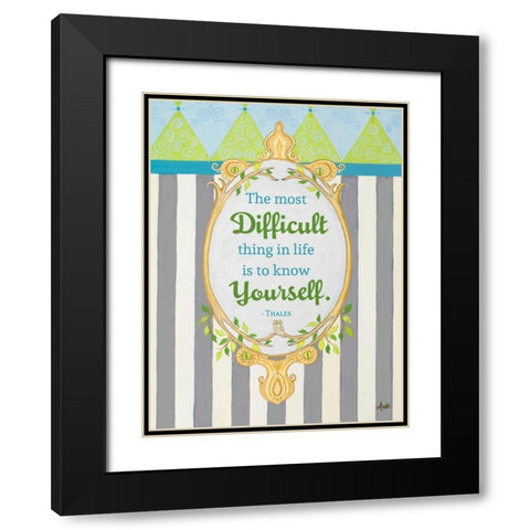 Know Yourself Black Modern Wood Framed Art Print with Double Matting by Metz, Andi