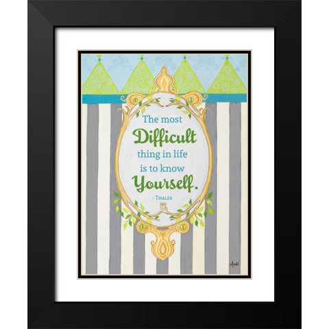 Know Yourself Black Modern Wood Framed Art Print with Double Matting by Metz, Andi