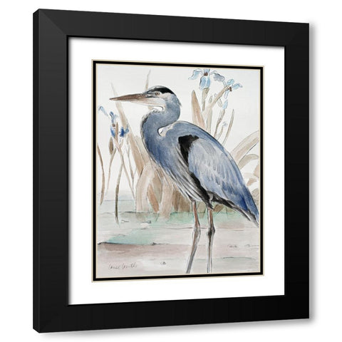 Neutral Heron Black Modern Wood Framed Art Print with Double Matting by Loreth, Lanie