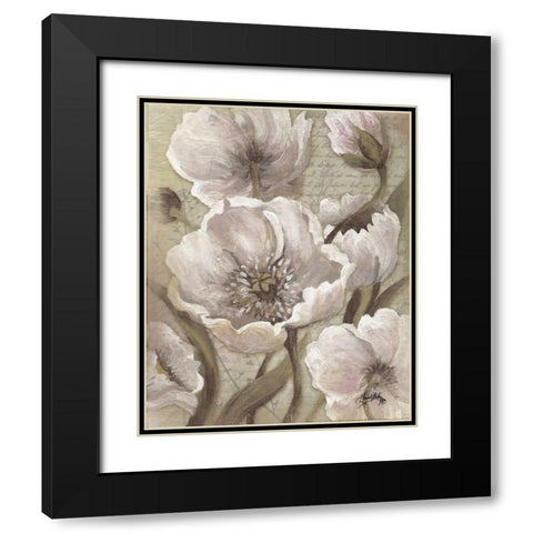 Scripted Beauty II Black Modern Wood Framed Art Print with Double Matting by Medley, Elizabeth