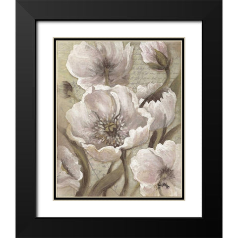 Scripted Beauty II Black Modern Wood Framed Art Print with Double Matting by Medley, Elizabeth