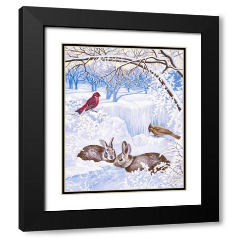 Nature in Winter I Black Modern Wood Framed Art Print with Double Matting by Rhyan, Vivien