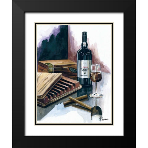 Cigar Press Black Modern Wood Framed Art Print with Double Matting by French-Roussia, Heather A.