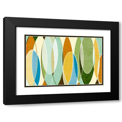 Retro Vibes Black Modern Wood Framed Art Print with Double Matting by SD Graphics Studio