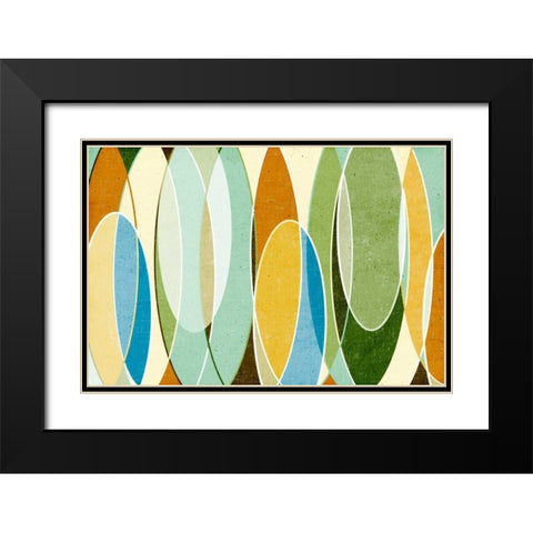 Retro Vibes Black Modern Wood Framed Art Print with Double Matting by SD Graphics Studio