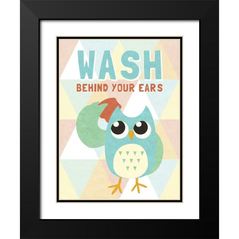 Wash behind your Ears Black Modern Wood Framed Art Print with Double Matting by Studio, Sd Graphics
