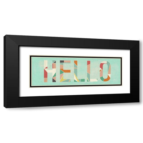 Hello Black Modern Wood Framed Art Print with Double Matting by Studio, Sd Graphics