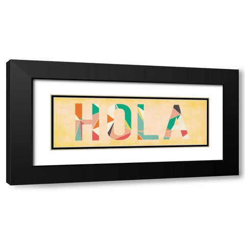 Hola Black Modern Wood Framed Art Print with Double Matting by SD Graphics Studio
