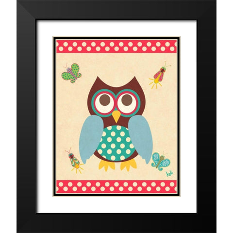 Wise Owls I Black Modern Wood Framed Art Print with Double Matting by Metz, Andi