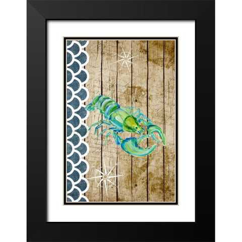 Planked Sealife I Black Modern Wood Framed Art Print with Double Matting by DeRice, Julie