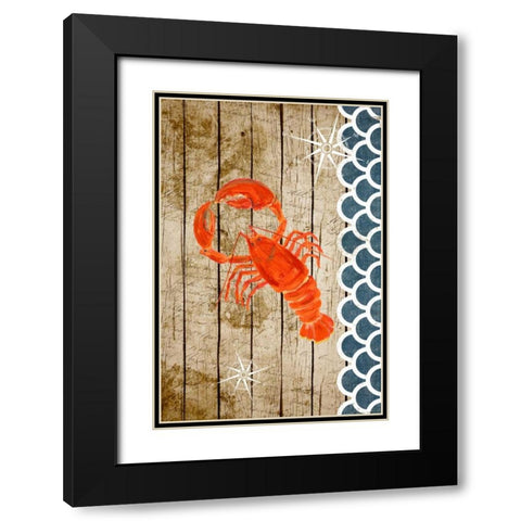Planked Sealife II Black Modern Wood Framed Art Print with Double Matting by DeRice, Julie