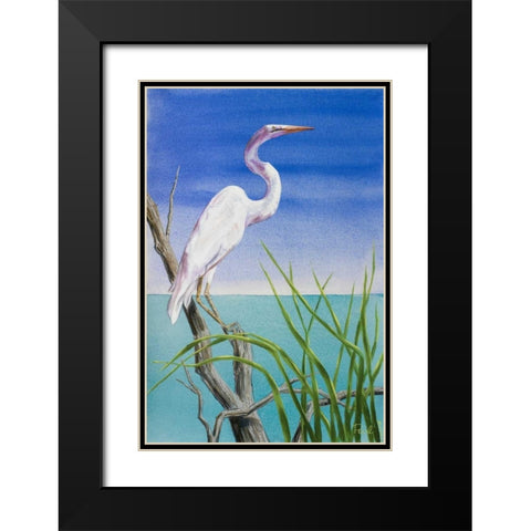 Seabirds At Noon II Black Modern Wood Framed Art Print with Double Matting by Urban Pearl Collection, Llc