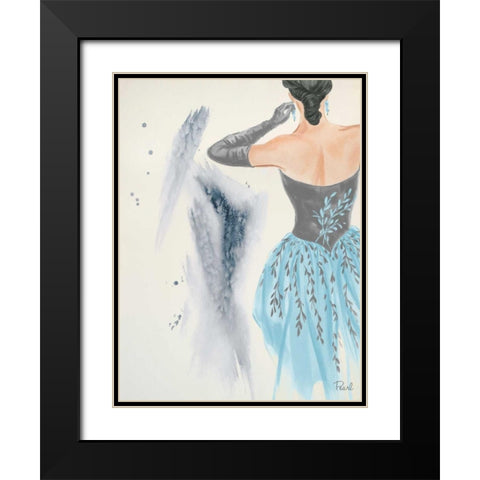 Evening in Paris I Black Modern Wood Framed Art Print with Double Matting by Baliko, Linda