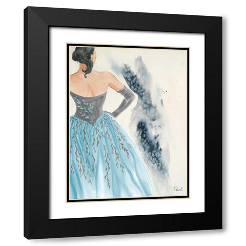 Evening in Paris II Black Modern Wood Framed Art Print with Double Matting by Baliko, Linda
