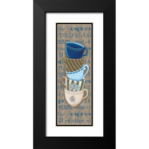 Coffee Cup Stack II Black Modern Wood Framed Art Print with Double Matting by Metz, Andi