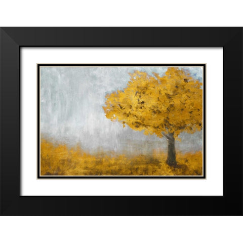 Yellow Eternal Tree Black Modern Wood Framed Art Print with Double Matting by Johnson, Walt