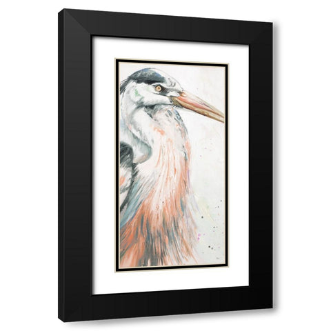 New Orange Heron I Black Modern Wood Framed Art Print with Double Matting by Pinto, Patricia