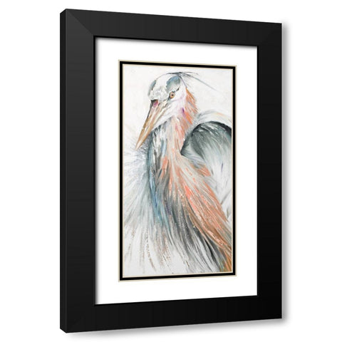 New Orange Heron II Black Modern Wood Framed Art Print with Double Matting by Pinto, Patricia