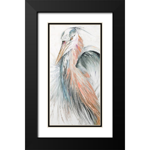 New Orange Heron II Black Modern Wood Framed Art Print with Double Matting by Pinto, Patricia