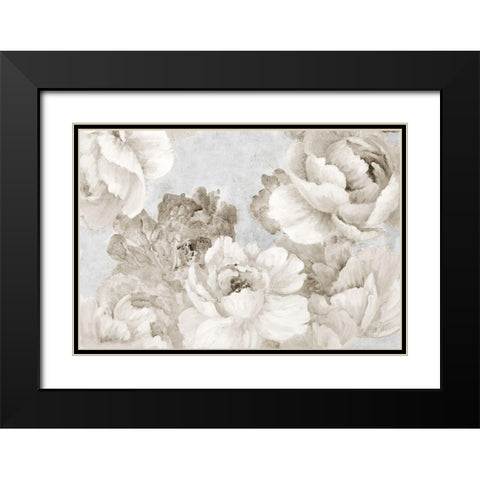 White Neutral Floral Chic Black Modern Wood Framed Art Print with Double Matting by Loreth, Lanie