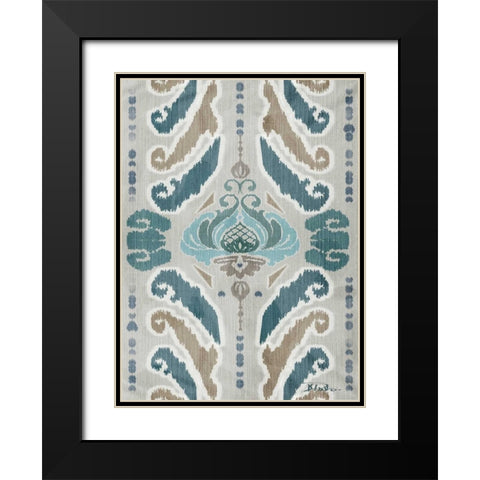 A Touch of Flourish with Border I Black Modern Wood Framed Art Print with Double Matting by Pinto, Patricia