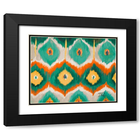 Tropical Ikat II Black Modern Wood Framed Art Print with Double Matting by Pinto, Patricia