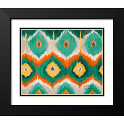 Tropical Ikat II Black Modern Wood Framed Art Print with Double Matting by Pinto, Patricia