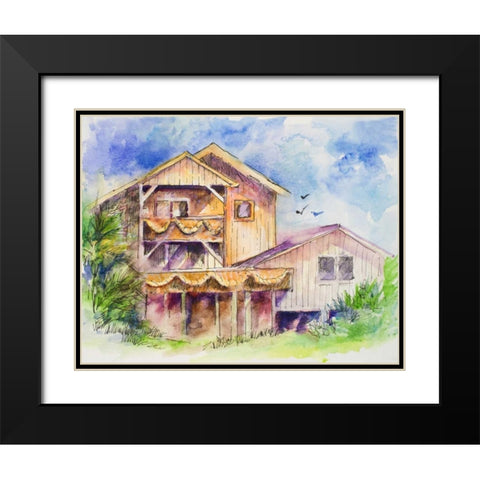 Folly Beach Black Modern Wood Framed Art Print with Double Matting by Slivka, Jane
