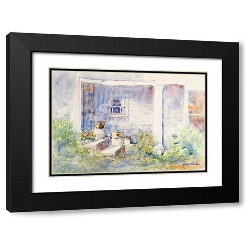 Front Porch Black Modern Wood Framed Art Print with Double Matting by Slivka, Jane