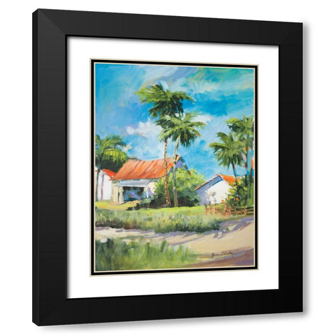 House on the Beach Black Modern Wood Framed Art Print with Double Matting by Slivka, Jane