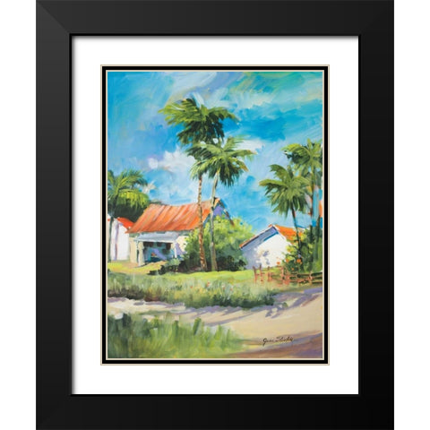 House on the Beach Black Modern Wood Framed Art Print with Double Matting by Slivka, Jane