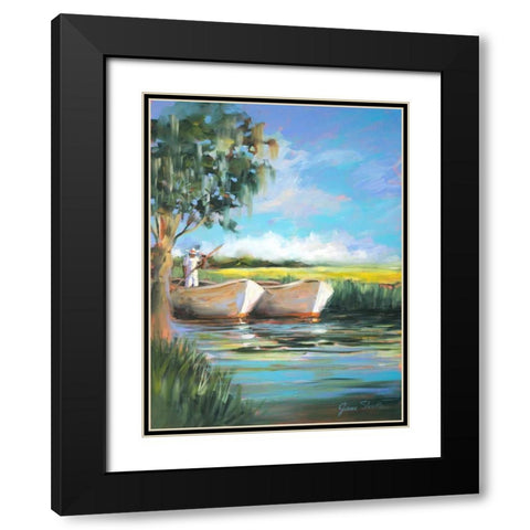 On the Water Black Modern Wood Framed Art Print with Double Matting by Slivka, Jane
