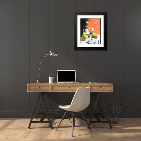 Pear Wine Black Modern Wood Framed Art Print with Double Matting by Slivka, Jane