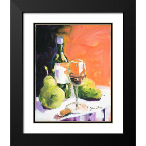 Pear Wine Black Modern Wood Framed Art Print with Double Matting by Slivka, Jane