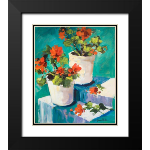 Potted Poppies Black Modern Wood Framed Art Print with Double Matting by Slivka, Jane