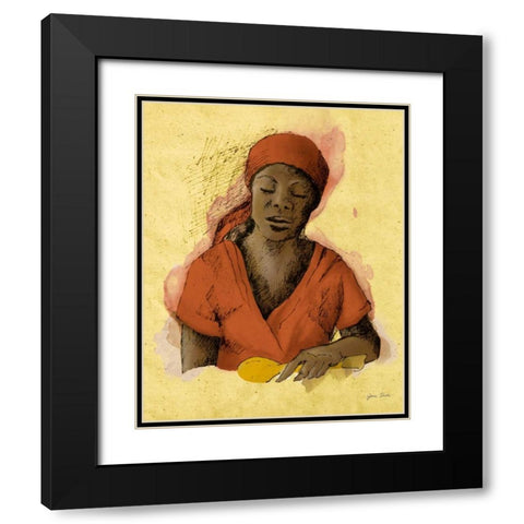 Sketched Woman in Color I Black Modern Wood Framed Art Print with Double Matting by Slivka, Jane