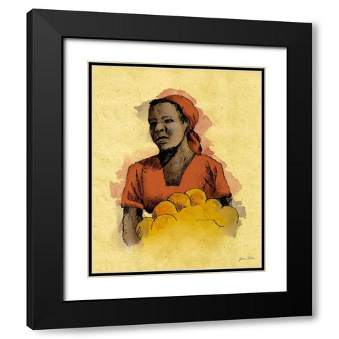 Sketched Woman in Color II Black Modern Wood Framed Art Print with Double Matting by Slivka, Jane