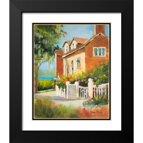Summertime Cottage Black Modern Wood Framed Art Print with Double Matting by Slivka, Jane