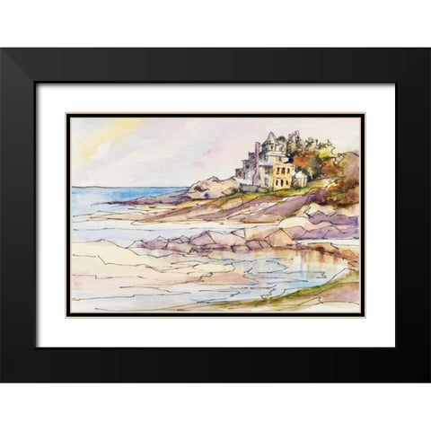 Waterfront II Black Modern Wood Framed Art Print with Double Matting by Slivka, Jane