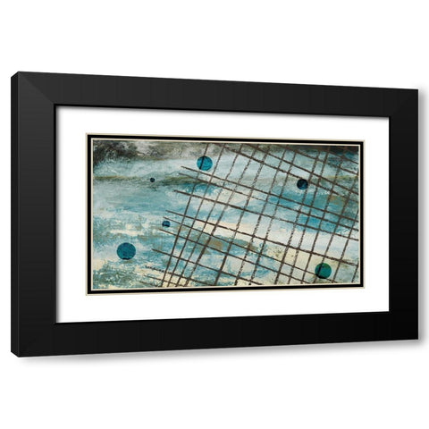 Return to the Blue Abstract II Black Modern Wood Framed Art Print with Double Matting by Marcon, Michael
