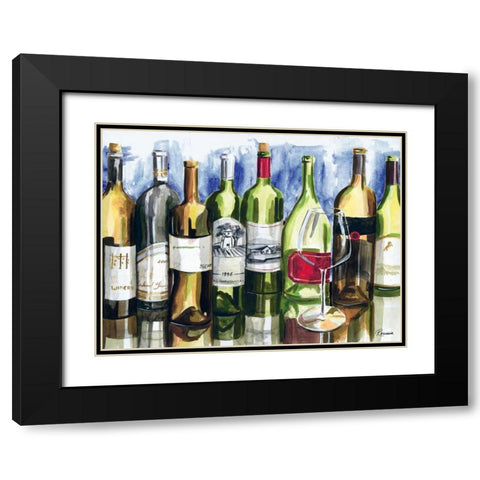 Bottles Reflect I Black Modern Wood Framed Art Print with Double Matting by French-Roussia, Heather