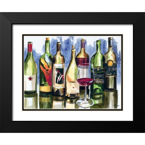 Bottles Reflect II Black Modern Wood Framed Art Print with Double Matting by French-Roussia, Heather