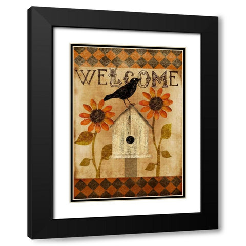 Welcome Fall Black Modern Wood Framed Art Print with Double Matting by Albert, Beth